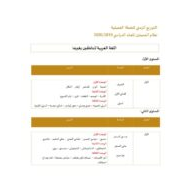 اللغة العربية التوزيع الزمني للخطة الفصلية بنظام الفصلين (2019-2020) لغير الناطقين بها للصف الأول - العاشر