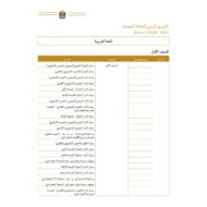 التوزيع الزمني للخطة الفصلية 2020 -2021 للصف الاول الى الثاني عشر مادة اللغة العربية