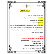 مشروع السطر الاملائي رائع لطلاب الصف الثاني مادة اللغة العربية