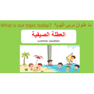 العطلة الصيفية لغير الناطقين بها الصف الثالث مادة اللغة العربية - بوربوينت
