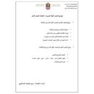 أوراق عمل نموذج لاختبار الكتابة الصف الأول مادة اللغة العربية