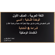 درس الكتابة الكلمات الوصفية الصف الأول مادة اللغة العربية - بوربوينت