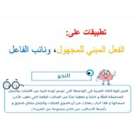 تطبيقات على الفعل المبني للمجهول ونائب الفاعل اللغة العربية الصف السابع - بوربوينت