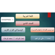 حل درس الوصية في القرآن الكريم الصف التاسع مادة اللغة العربية - بوربوينت