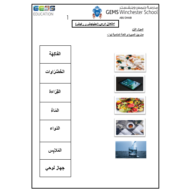 اللغة العربية ورقة عمل (امتحان احتياجاتي ورغباتي) لغير الناطقين بها للصف السابع