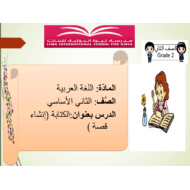 الكتابة انشاء قصة الصف الثاني مادة اللغة العربية - بوربوينت