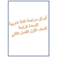 أوراق عمل الوحدة الرابعة اللغة العربية الصف الأول - بوربوينت