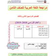 اللغة العربية أوراق عمل (مراجعة) للصف الثامن