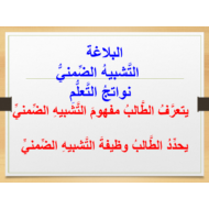 اللغة العربية بوربوينت (التشبيه الضمني) للصف الحادي عشر