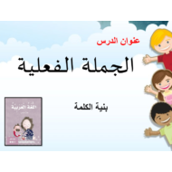 اللغة العربية بوربوينت درس الجملة الفعلية (بنية الكلمة) للصف الأول