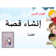 اللغة العربية بوربوينت درس إنشاء قصة (الكتابة) للصف الأول مع الإجابات
