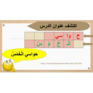 اللغة العربية بوربوينت حواسي الخمس لغير الناطقين بها للصف الثاني