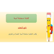 اللغة العربية بوربوينت درس الإستجابة الأدبية للصف الرابع