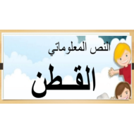 اللغة العربية بوربوينت مفردات درس (القطن) للصف الأول