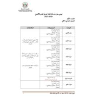 اللغة العربية توزيع المقررات (2019-2020) للصف الأول - الثاني عشر