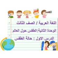 درس حالة الطقس كتابة لغير الناطقين بها اللغة العربية الصف الثالث - بوربوينت