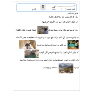 ورقة عمل حول الامارات لغير الناطقين بها الصف الرابع مادة اللغة العربية