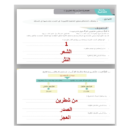 اللغة العربية درس (القافية الشعرية) للصف السابع مع الإجابات