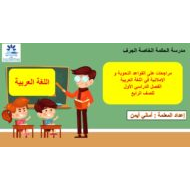 مراجعات على القواعد النحوية والإملائية اللغة العربية الصف الرابع – بوربوينت
