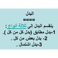 شرح درس البدل الصف الحادي عشر مادة اللغة العربية - بوربوينت