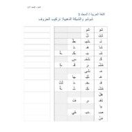 ورقة عمل شوشو والشبكة الذهبية تركيب الحروف اللغة العربية الصف الأول