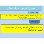 شرح درس ظرف المكان لطلاب الصف الثاني مادة اللغة العربية