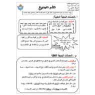 شرح واوراق عمل علم البديع للصف الثاني عشر مادة اللغة العربية