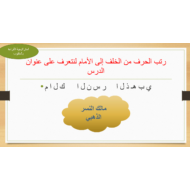 حل درس مالك النسر الذهبي الصف الثالث مادة اللغة العربية - بوربوينت