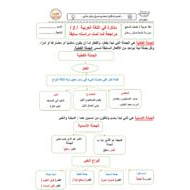مذكرة مراجعة عامة اللغة العربية الصف السابع