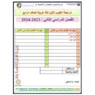 حل مراجعة التقويم الأول اللغة العربية الصف الرابع