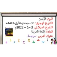 مراجعة الحروف الهجائية الفصل الدراسي الأول اللغة العربية الصف الأول - بوربوينت