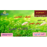 مفردات درس التوازن البيئي اللغة العربية الصف الخامس - بوربوينت