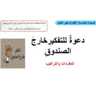 مفردات درس دعوة للتفكير خارج الصندوق الصف الثاني مادة اللغة العربية - بوربوينت