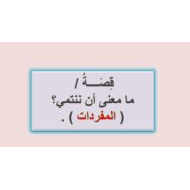 مفردات درس ما معنى أن ننتمي اللغة العربية الصف الثالث - بوربوينت