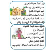 نصوص قصيرة للقراءة اللغة العربية الصف الأول