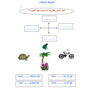اللغة العربية ورقة عمل (ظرف المكان) للصف الثاني