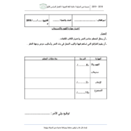 اللغة العربية أوراق عمل (مهارة فهم واستيعاب) للصف الخامس