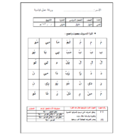 اللغة العربية ورقة عمل (اختبار قياسي) للصف الأول