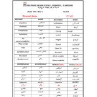 اللغة العربية ورقة عمل (منزل الأحلام) لغير الناطقين بها للصف التاسع