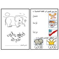 ورقة عمل و تدريبات حرف الفاء للصف الاول مادة اللغة العربية