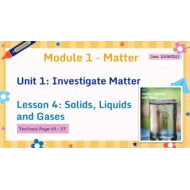 حل درس Solids, Liquids and Gases العلوم المتكاملة الصف الخامس - بوربوينت