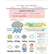 ملخص Weather Patterns العلوم المتكاملة الصف الثالث