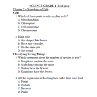 العلوم المتكاملة أوراق عمل (الوحدة الثانية) بالإنجليزي للصف الرابع