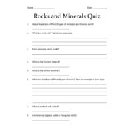 حل أوراق عمل Rocks and Minerals بالإنجليزي العلوم المتكاملة الصف الخامس