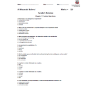 العلوم المتكاملة أوراق عمل (شاملة) بالإنجليزي للصف السادس