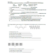 العلوم المتكاملة أوراق عمل (الأمواج) بالإنجليزي للصف السابع مع الإجابات