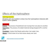 حل درس Effects of the Hydrosphere بالإنجليزي العلوم المتكاملة الصف الخامس - بوربوينت