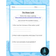 ورقة عمل The Water Cycle العلوم المتكاملة الصف السادس