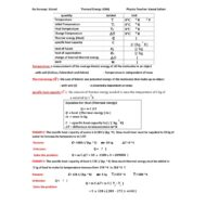 الفيزياء أوراق عمل (Thermal energy) بالإنجليزي للصف التاسع مع الإجابات