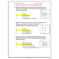 حل أوراق عمل اختيار من متعدد بالإنجليزي الفيزياء الصف الثاني عشر